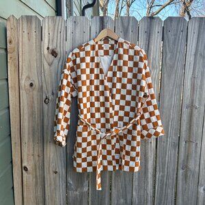 Madewell Checkerboard Wrap Jacket - Size S